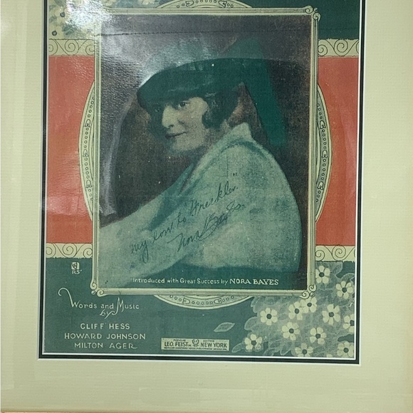 Framed Vintage Nora Bayes Sheet Music Cover - Picture 6 of 10